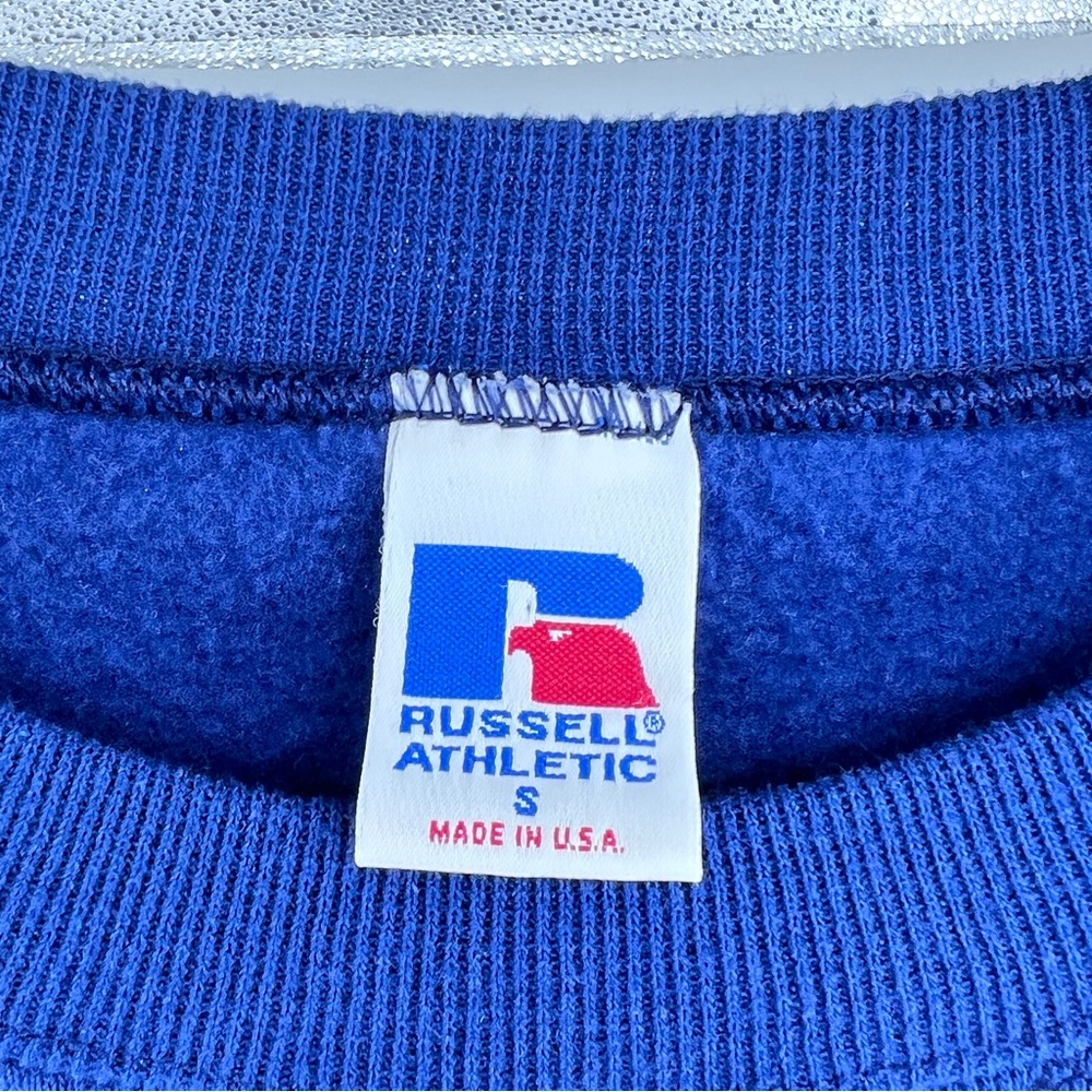 Vtg Russell Athletic USA Crewneck Sweatshirt S Unisex Embroidered Blue Olympics - Picture 10 of 12